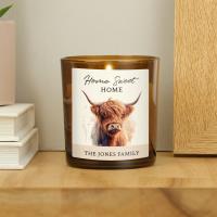Personalised Highland Cow Scented Glass Candle Extra Image 1 Preview